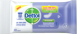 Dettol Antibacterial Wipes Sensitive 10s